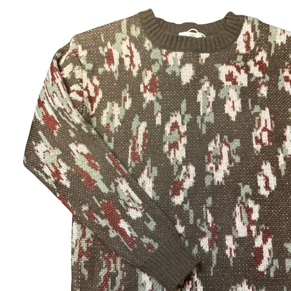 New STITCHDROP Jakarta Floral Print Sweater Dress Jardin Brown Pink Women's XS - Picture 4 of 10
